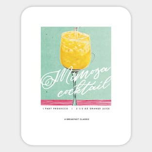 Mimosa Retro Poster A Breakfast Classic Bar Prints, Vintage Drinks, Recipe, Wall Art Sticker